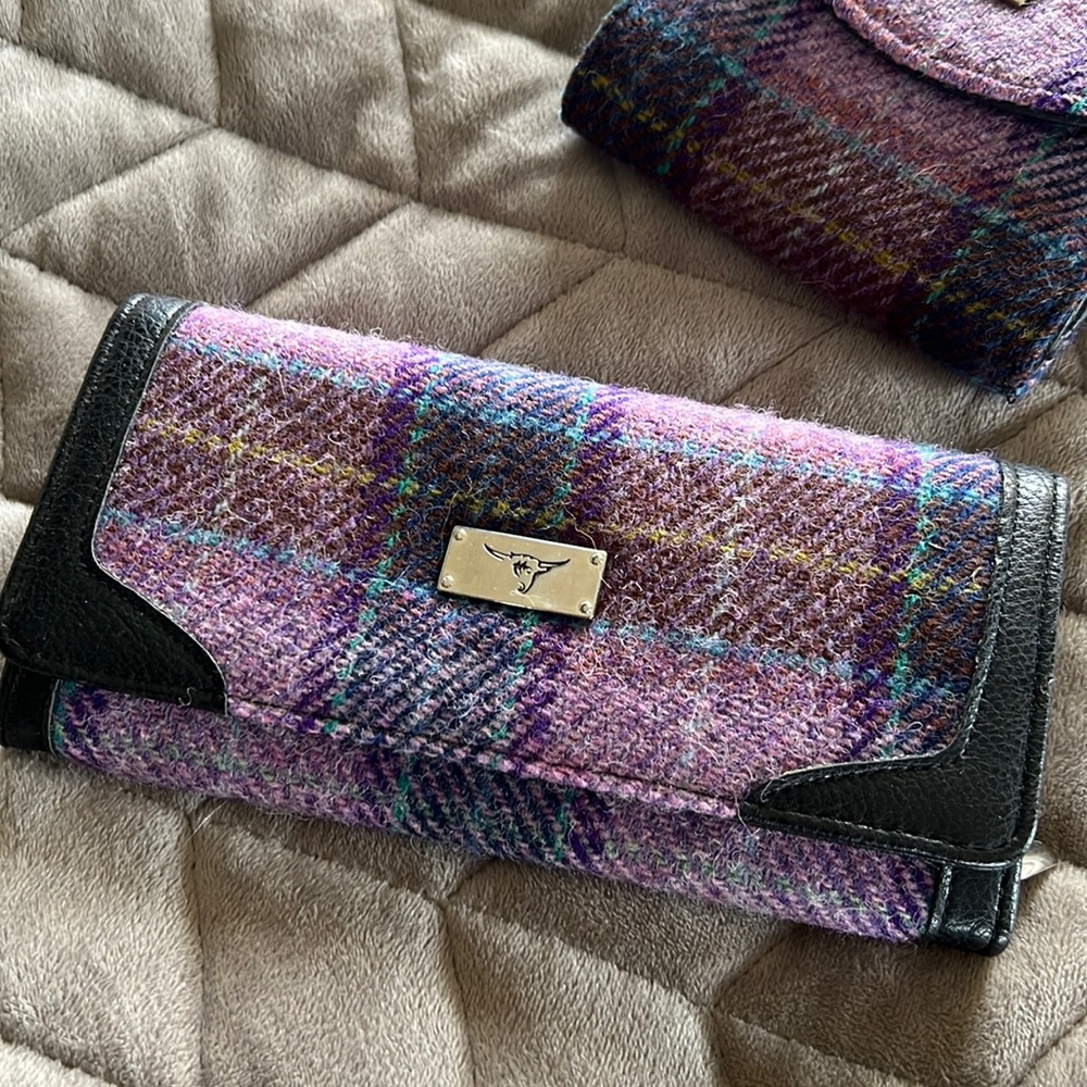 Harris Tweed Plaid Wool Wallet